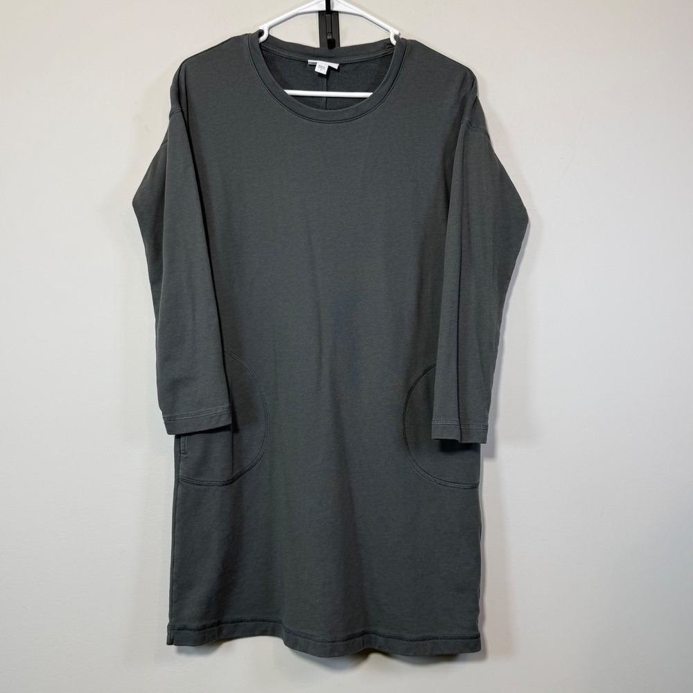 J. Jill Sweatshirt Dress Womens S Gray Cotton Modal Pockets Loungewear Comfort
